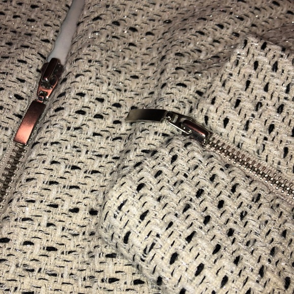 A.N.A. Lined Black and White Zip Blazer Jacket L - Picture 4 of 14